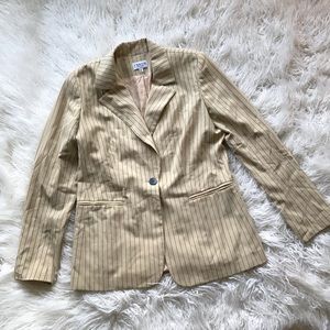 J.‎ ENVIE TAN AND BLACK STRIPED BLAZER